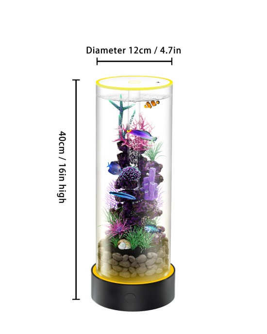  Desktop Small Fish Tank | Maintenance-Free, Year-Round Pure Water 12*40cm